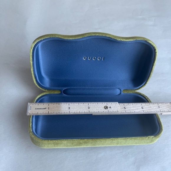 Gucci Sunglasses Eyeglasses Case Green Velvet Clamshell Lime Green Gucci Case - Picture 5 of 6